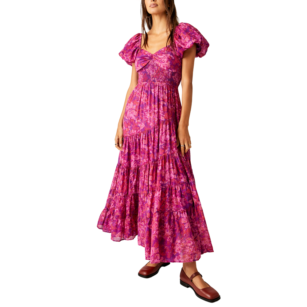 Free People Sundrenched Short-Sleeve Maxi Dress